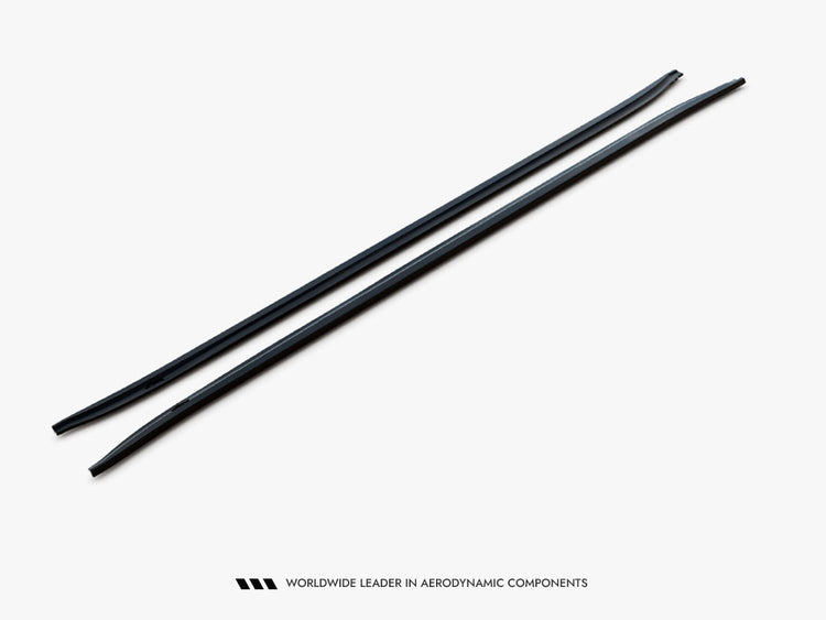 Maxton Design BMW 7 Series F01 side skirts and diffusers in black, styled as part of the M-Pack performance upgrade.