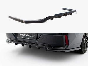 Maxton Design BMW 7 Series G70 rear splitter with vertical bars, body styling part for enhanced exterior look.