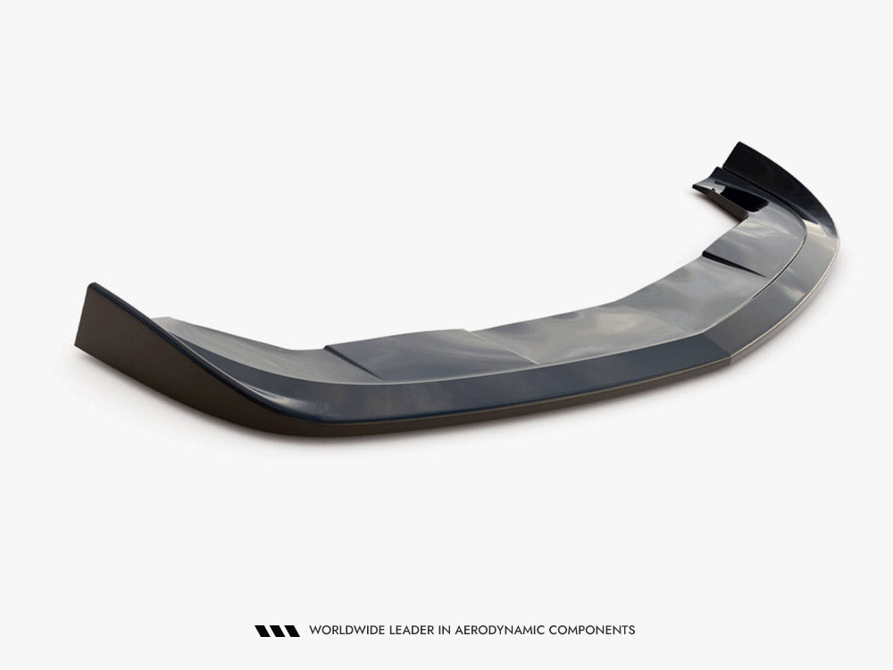 MAXTON® DESIGN front splitter for Dodge Challenger RT Mk3 Facelift, showcasing the aerodynamic car enhancement in black finish.