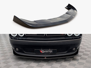 MAXTON® DESIGN front splitter for Dodge Challenger RT Mk3 Facelift, showing aerodynamic enhancement and sleek black finish.
