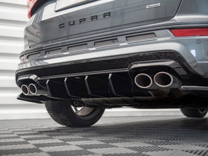 Maxton Design rear valance for Cupra Ateca Mk1 and facelift, showing the black aerodynamic bumper extension on a vehicle.
