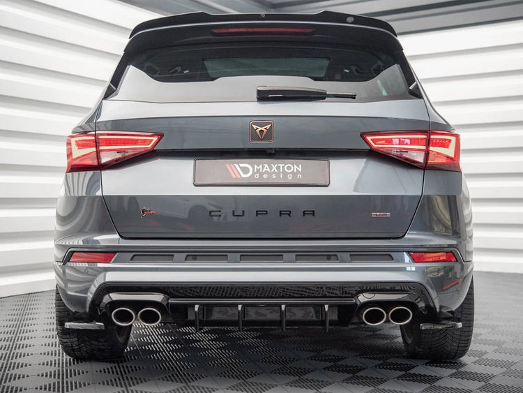 Maxton Design rear valance for Cupra Ateca Mk1 and facelift models, showcasing black aerodynamic bumper accessory.