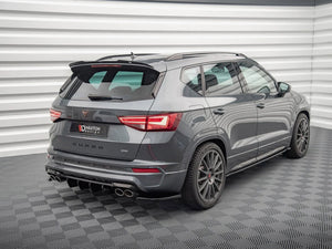 Maxton Design rear side splitters for Cupra Ateca Mk1 and facelift, black aerodynamic car body accessories, close-up view