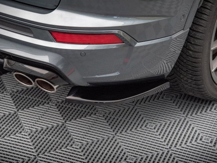 Maxton Design rear side splitters for Cupra Ateca Mk1 and facelift, black aerodynamic car accessories mounted on vehicle