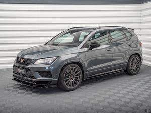 Maxton Design Cupra Ateca Mk1 Facelift full body kit in black with front and rear bumper enhancements, styled for sporty look.