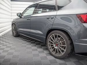 Maxton Design Cupra Ateca Mk1 Facelift full body kit in black, including front and rear bumper add-ons and side skirts.