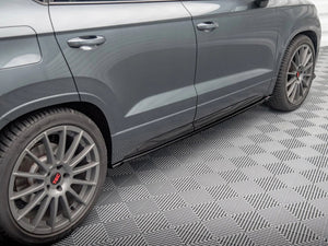 Maxton Design full body kit for Cupra Ateca Mk1 Facelift showing front bumper, side skirts, and rear diffuser in black finish