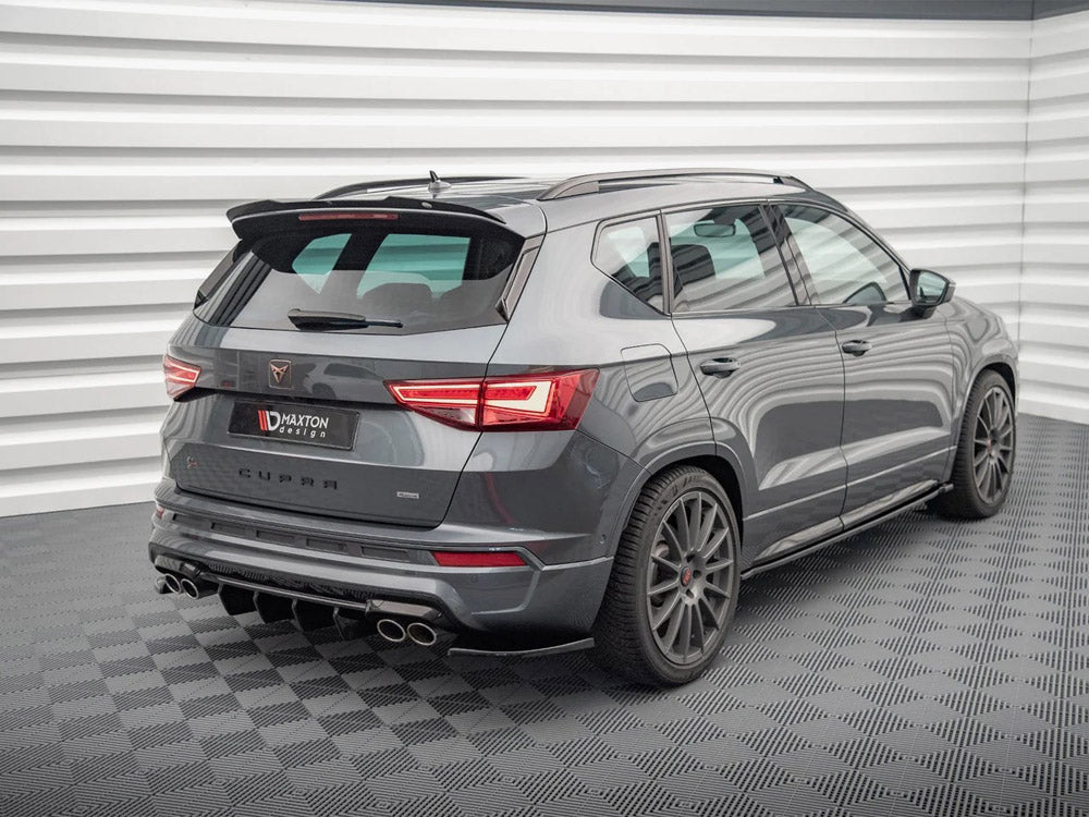 Maxton Design full body kit for Cupra Ateca Mk1 Facelift, featuring sleek body and styling enhancements on a black vehicle.