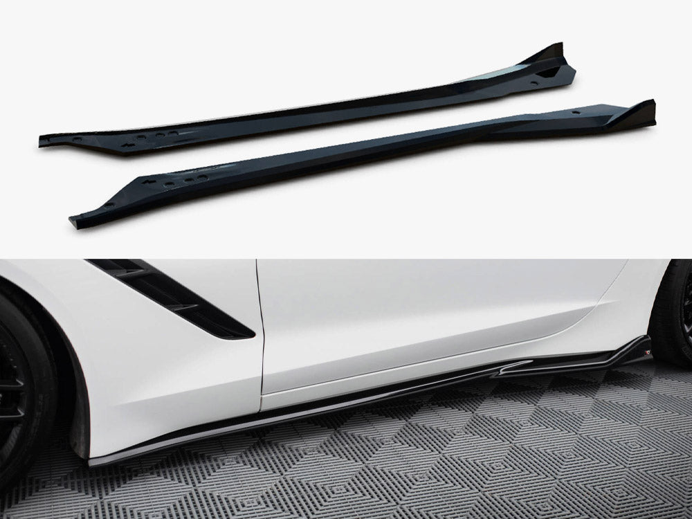 Maxton Design Chevrolet Corvette Stingray C7 full body kit displayed on car, featuring sleek styling components for enhanced appearance.