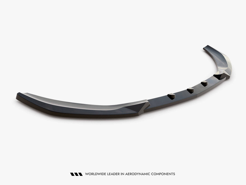 Maxton Design front splitter V.1 for Mercedes-Benz C AMG-Line and W206 AMG models, body styling enhancement, black finish
