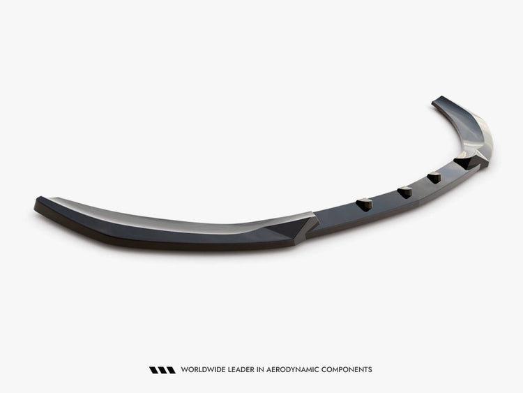 Maxton Design front splitter V.1 for Mercedes-Benz C AMG-Line and W206 AMG models, body styling enhancement, black finish