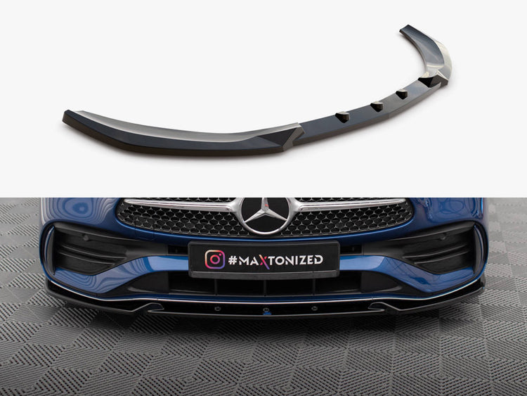 Maxton Design Mercedes-Benz C AMG-Line W206 front splitter V.1, black body styling accessory with aerodynamic design.