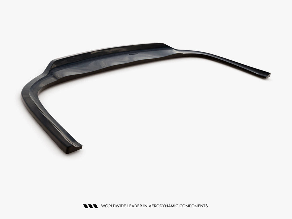Maxton Design rear splitter with vertical bars for Audi A8 D4 facelift, car body part in black with detailed design.