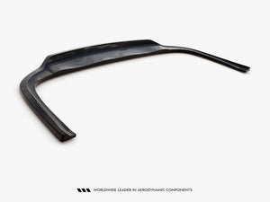 Maxton Design rear splitter with vertical bars for Audi A8 D4 facelift, car body part in black with detailed design.