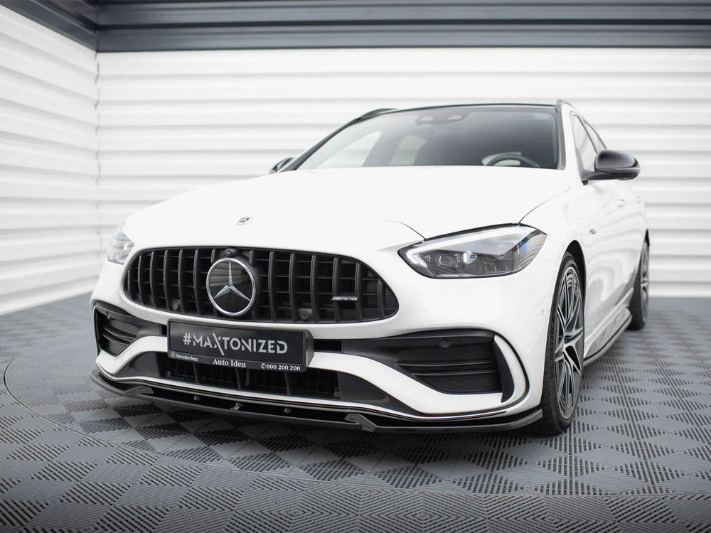 Maxton Design front splitter for Mercedes-Benz C AMG-Line W206, V.1 body styling accessory, designed for AMG 43 models, black finish