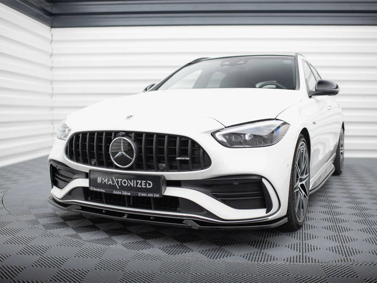 Maxton Design front splitter for Mercedes-Benz C AMG-Line W206, V.1 body styling accessory, designed for AMG 43 models, black finish