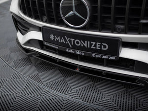 Maxton Design front splitter for Mercedes-Benz C AMG-Line W206, V.1 body styling accessory, black aerodynamic car part on vehicle.