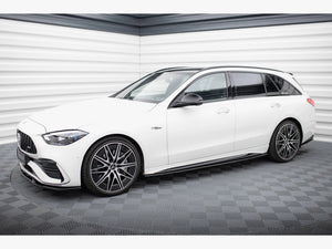 Maxton Design Mercedes-Benz C AMG-Line W206 side skirts and diffusers, body styling accessories, black finish, designed for AMG models.