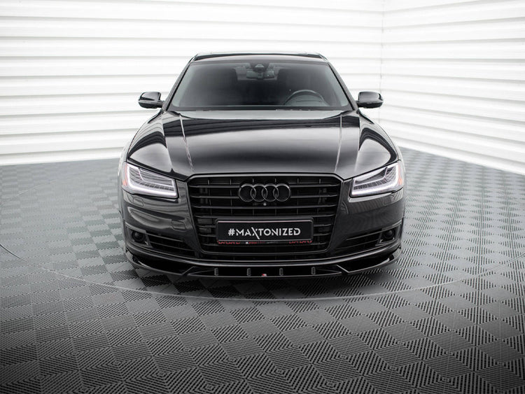 Maxton Design Audi A8 D4 facelift full body kit with aerodynamic styling, including front and rear bumper components.