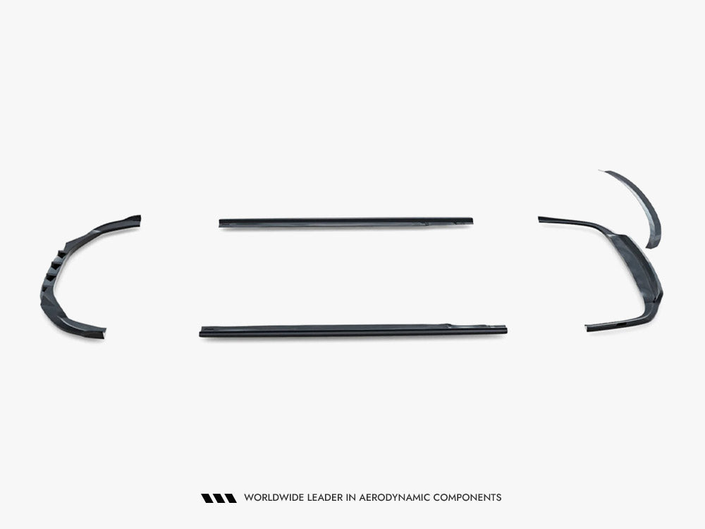 Maxton Design full body kit for Audi A8 Long D4 Facelift, including front and rear bumpers and side skirts, in black.