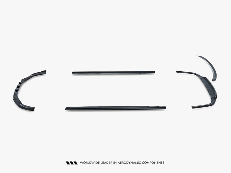Maxton Design full body kit for Audi A8 Long D4 Facelift, including front and rear bumpers and side skirts, in black.
