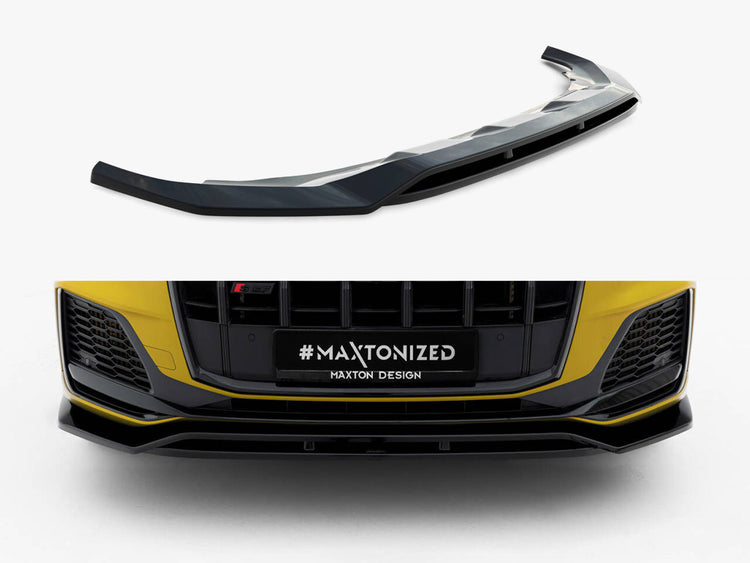 Maxton Design full body kit set for Audi SQ7 Mk2 4M facelift, including front bumper, side skirts, and rear diffuser, in black.