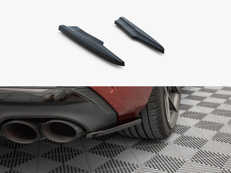 Rear side splitters for Audi SQ7 Mk2 (4M) facelift by MAXTON® DESIGN, shown on a vehicle with detailed close-up view.