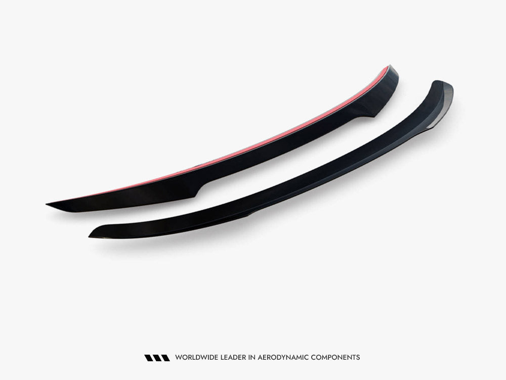 Maxton Design spoiler cap for Maserati Ghibli Mk3, black aerodynamic rear spoiler accessory, shown on a white background.