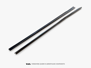 Maxton Design side skirts diffuser for Maserati Ghibli Mk3 Facelift, body and styling accessory in black with aerodynamic design.