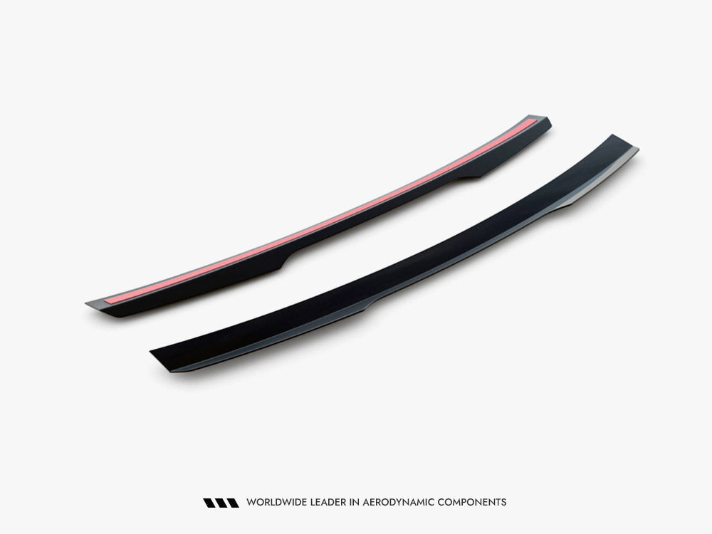 Maxton Design Kia EV6 GT-Line Mk1 upper spoiler cap for body styling, shown on a white Kia EV6 GT-Line vehicle.