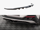 Maxton Design Kia EV6 GT-Line Mk1 rear splitter with vertical bars, body and styling accessory in black, mounted on the vehicle.
