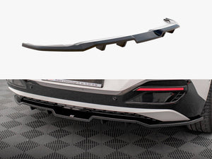 Maxton Design Kia EV6 GT-Line Mk1 rear splitter with vertical bars, body and styling accessory in black, mounted on the vehicle.