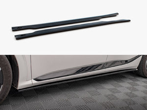 Maxton Design Kia EV6 GT-Line Mk1 side skirts and diffusers installed on the body, showcasing sleek black body styling enhancements.
