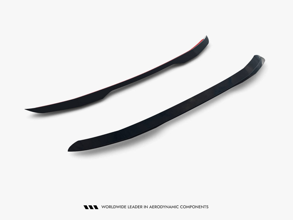 Maxton Design Peugeot 308 GT hatchback Mk3 spoiler body and styling accessory, black aerodynamic car spoiler on vehicle.