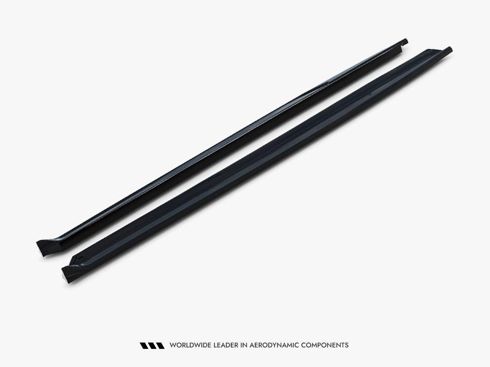 Maxton Design side skirts and diffusers for Peugeot 308 Hatchback Mk3, black body styling parts installed on car.