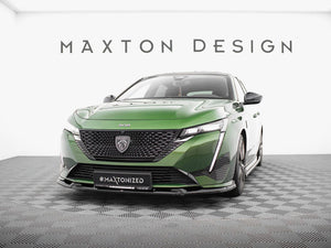 Maxton Design front splitter for Peugeot 308 GT Mk3, made of durable body and styling material, enhancing vehicle aerodynamics.