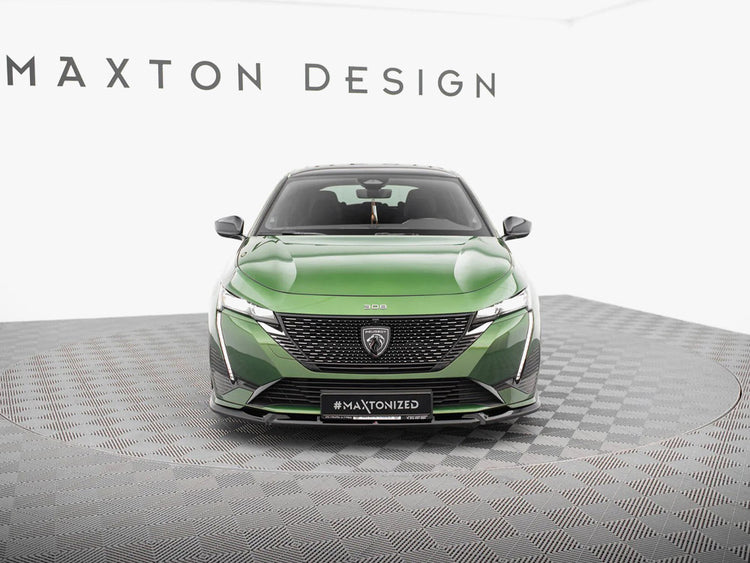 Maxton Design front splitter for Peugeot 308 GT Mk3, body and styling accessory, made by MAXTON® DESIGN, shown on vehicle.