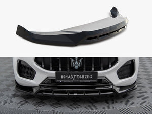 Maxton Design front splitter for Maserati Grecale GT and Modena Mk1, car body styling accessory, black aerodynamic enhancement.