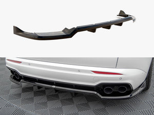 Maxton Design central rear splitter with vertical bars for Maserati Grecale GT and Modena Mk1, body and styling accessory.