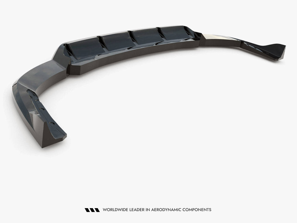 Maxton Design central rear splitter with vertical bars for Maserati Grecale GT and Modena Mk1, body and styling accessory.