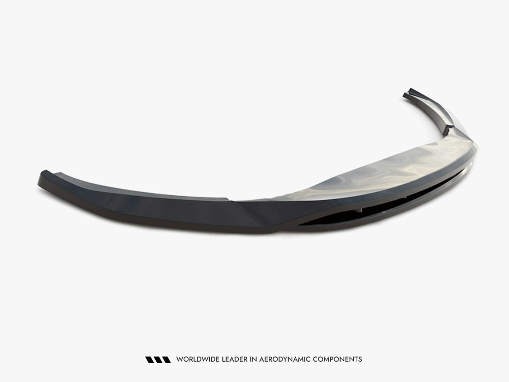 Maxton Design front splitter for Maserati Levante GTS Trofeo Mk1, body and styling accessory in black with aerodynamic design.