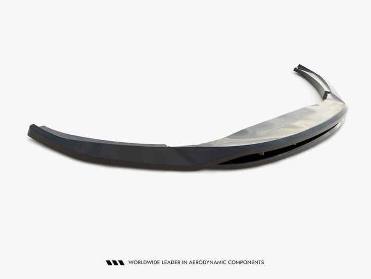 Maxton Design front splitter for Maserati Levante GTS Trofeo Mk1, body and styling accessory in black with aerodynamic design.