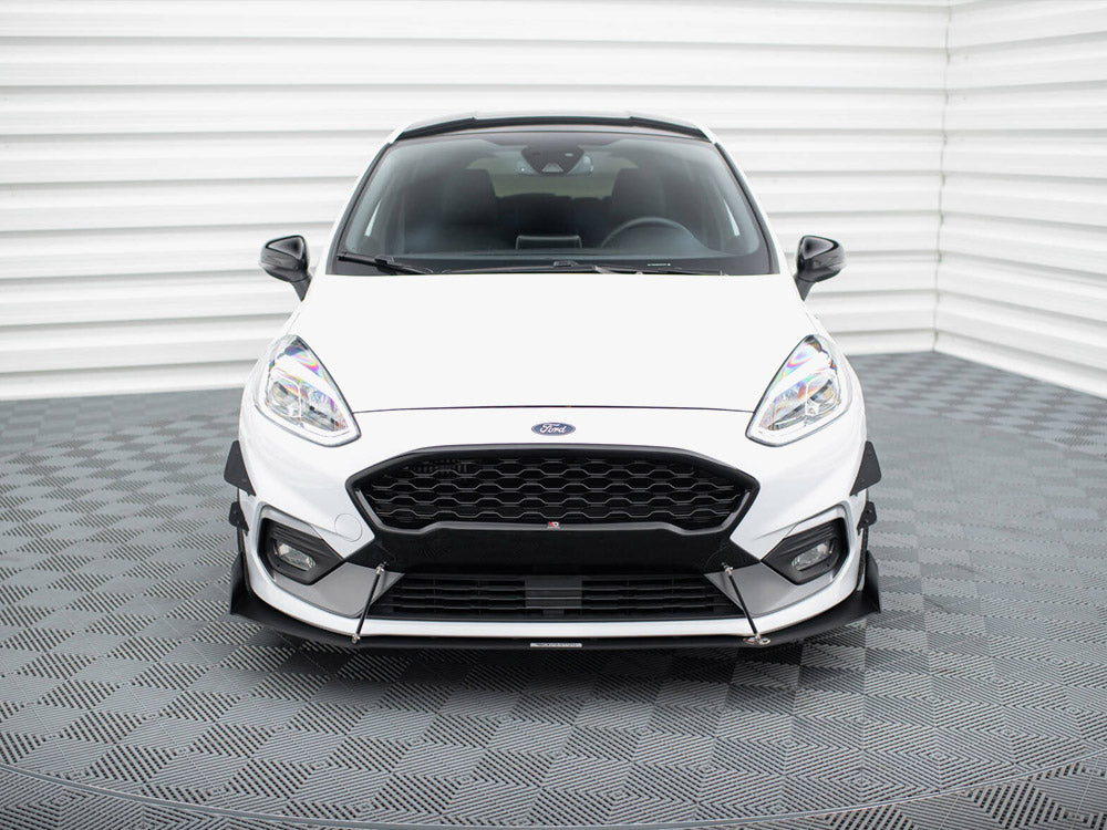 Maxton Design Front Racing Splitter V.1 for Fiesta Mk8 ST and ST-line, body and styling accessory, black aerodynamic front splitter