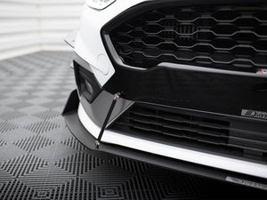Maxton Design Front Racing Splitter V.1 for Fiesta Mk8 ST and ST-line, body and styling accessory in black with aerodynamic design