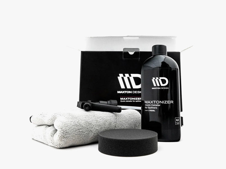 Maxtonizer Detailer for Splitters by MAXTON® DESIGN shown on a car splitter, highlighting its precision and sleek design.