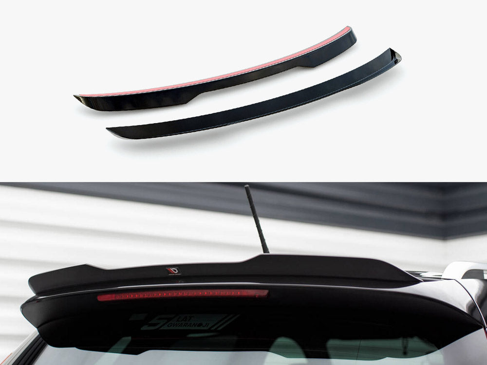 Maxton Design Spoiler CAP for Seat Arona FR Mk1, body styling part, shown on car with black finish and aerodynamic design
