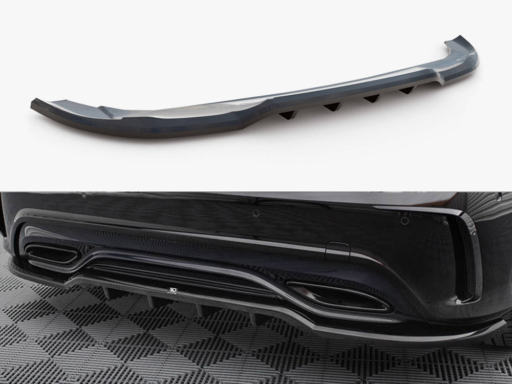 Maxton Design Central Rear Splitter (Vertical Bars) Mercedes-Benz A AMG-Line W176 Facelift