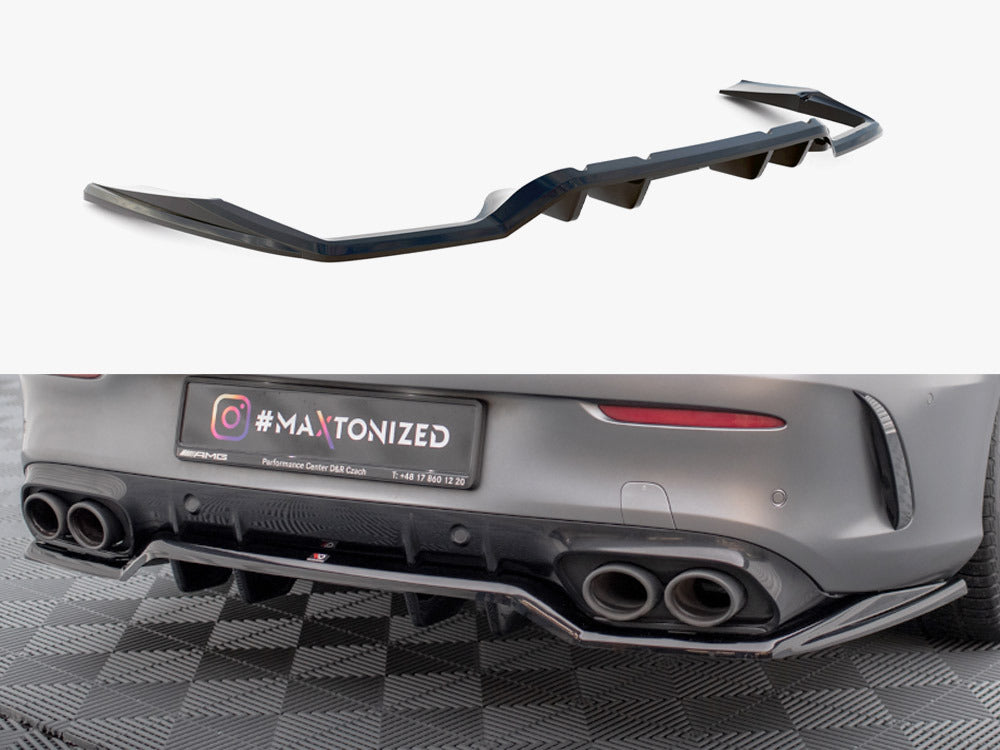 Maxton Design Rear Splitter (Vertical Bars) Mercedes-AMG C43 Coupe / Cabrio C205 Facelift / A205 Facelift