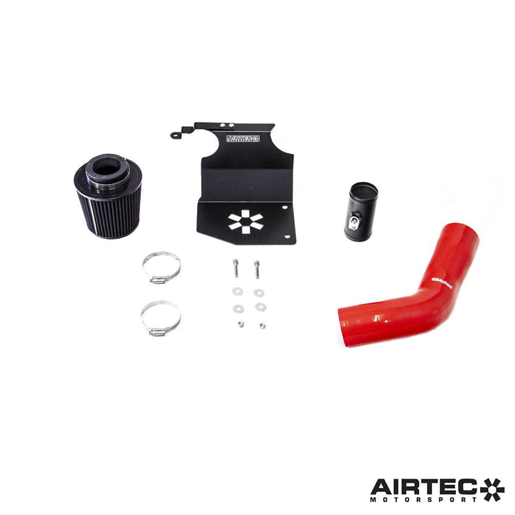 AIRTEC Motorsport induction kit for Fiesta Mk8 1.0 and ST-Line rear turbo, showing the intake pipes and filter assembly.