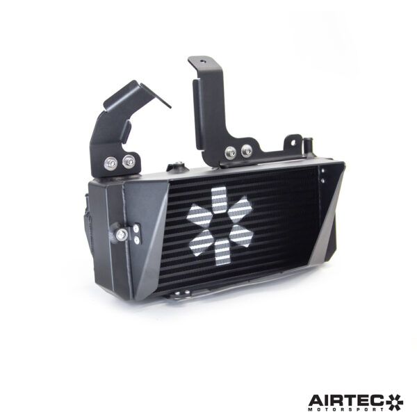 AIRTEC Motorsport gearbox oil cooler for Toyota Yaris GR Gen 2, auto transmission, showing the compact, high-performance cooling unit.